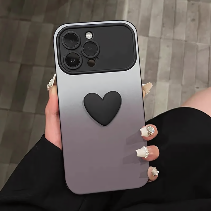 3D Love Heart Gradient iPhone Case