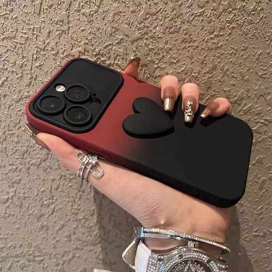 3D Love Heart Gradient iPhone Case