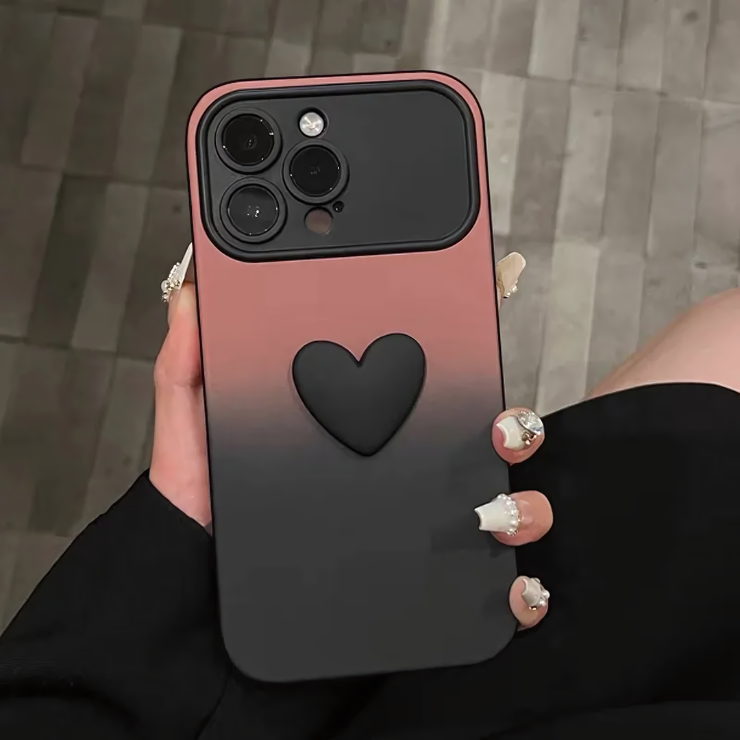 3D Love Heart Gradient iPhone Case