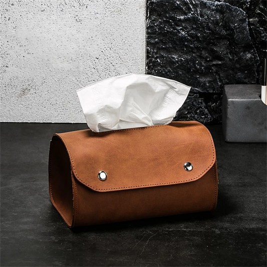 RetroNook Leather Tissue Box
