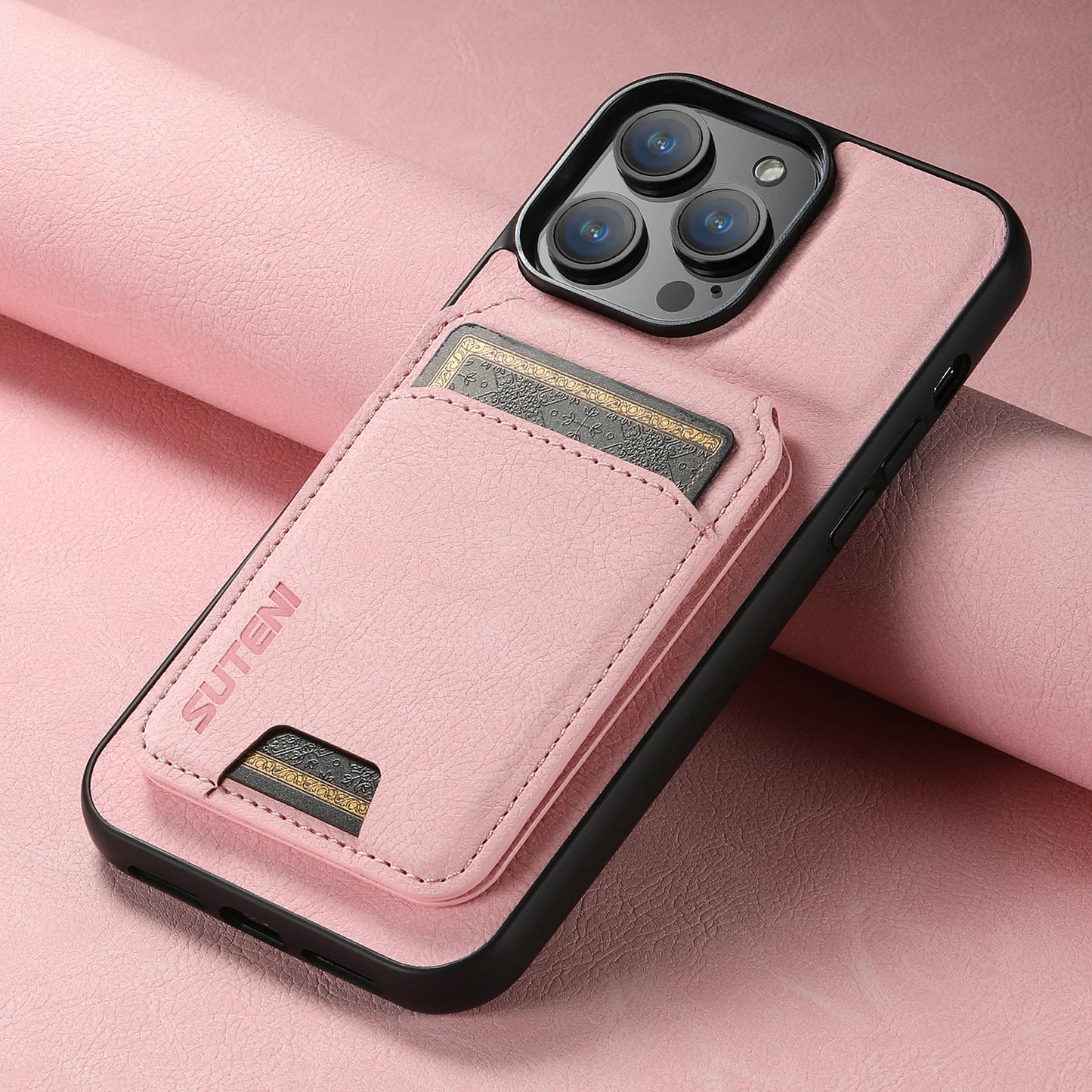 Leather Magnetic Pocket Cover For iPhone