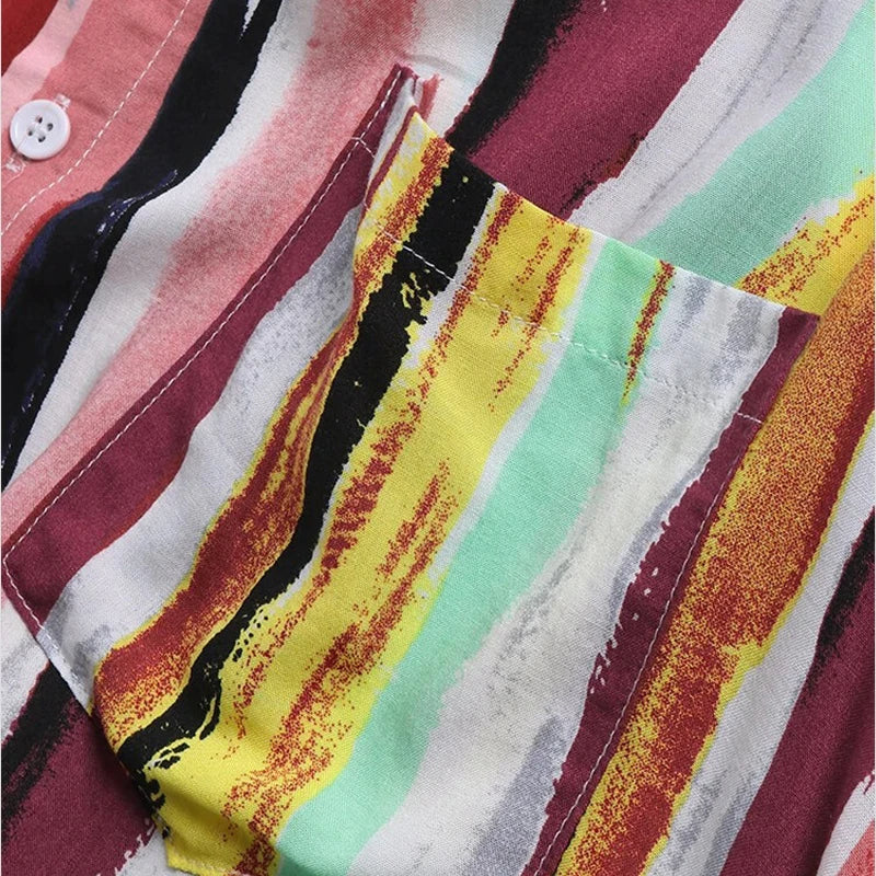 Harajuku Rainbow Pocket Shirt