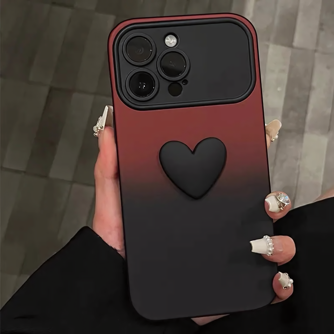 3D Love Heart Gradient iPhone Case