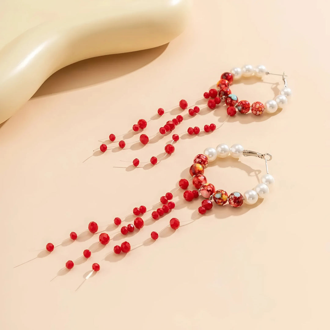 Midnight Blood Pearl Earrings