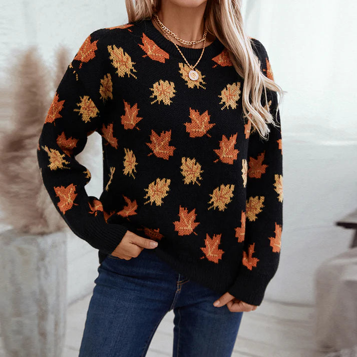 Maple Leaf Jacquard Sweater