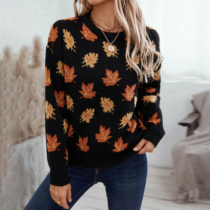 Maple Leaf Jacquard Sweater