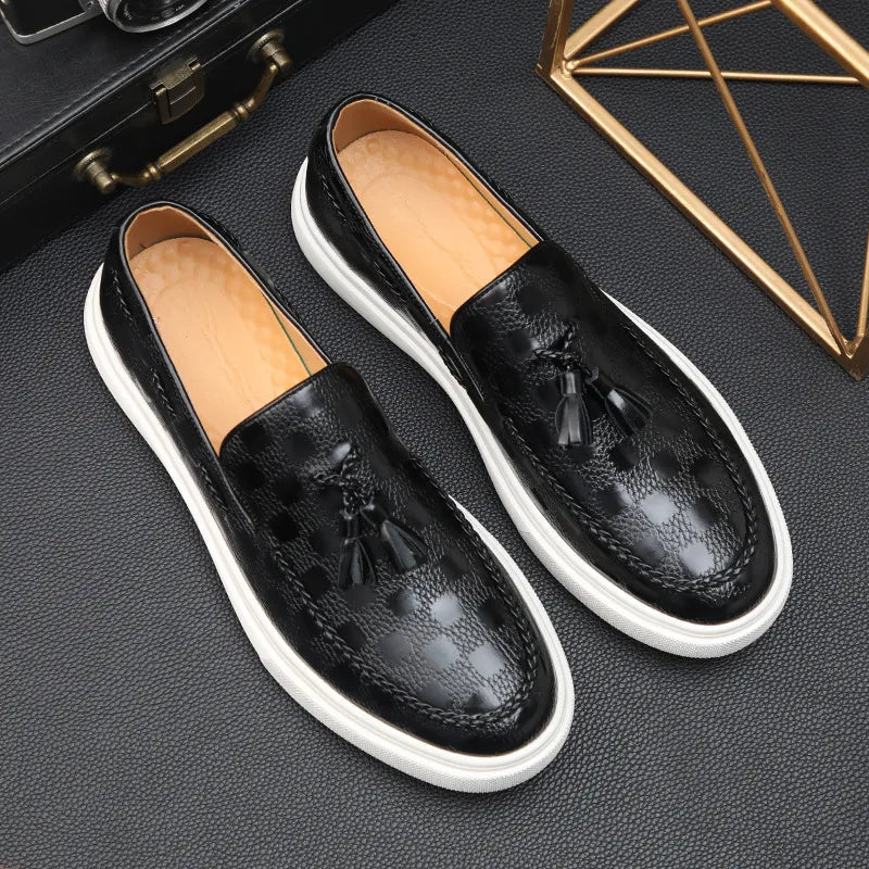 Men's Embossed Leather Loafers