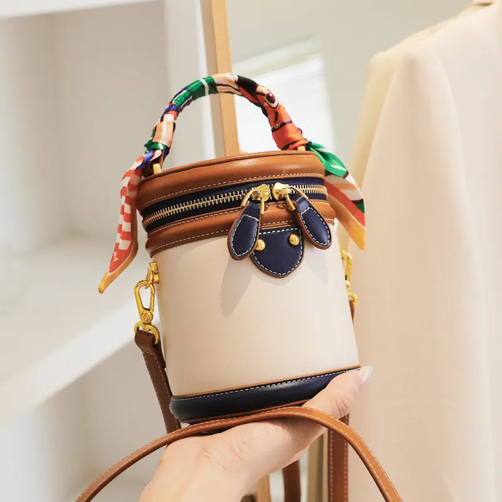 Cross-Body Leather Bucket Bag