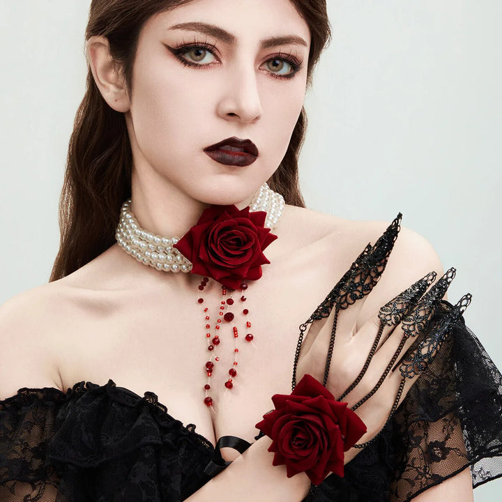 Midnight Bloodrose Choker