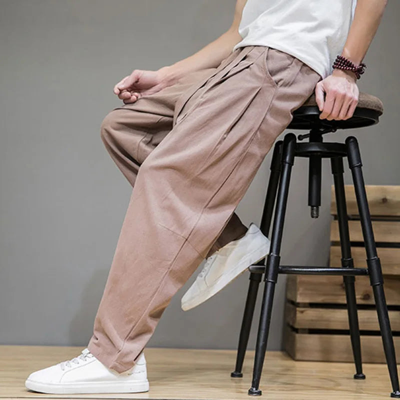 Spring Linen Pants Men