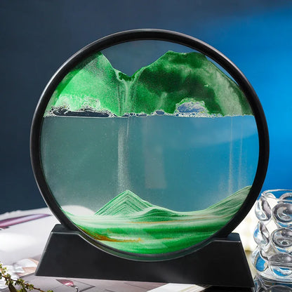 3D Moving Sand Art Picture Round Glass - District Sunday
