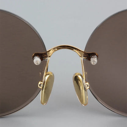 Crystal Stone Rimless Sunglasses