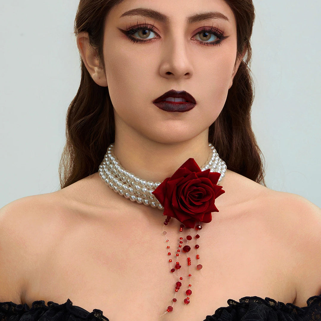 Midnight Bloodrose Choker