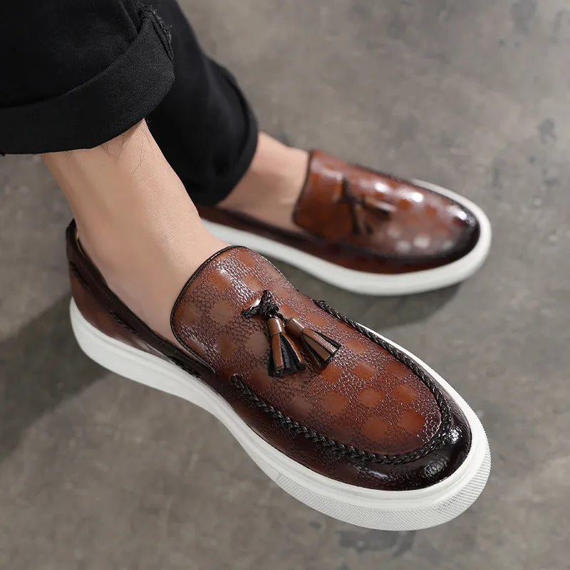 Men's Embossed Leather Loafers