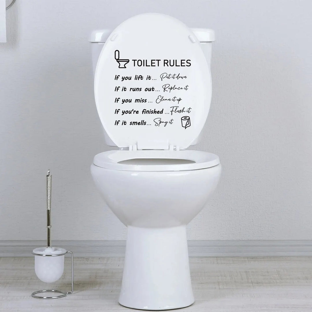 Clear Bathroom Rule Sticker