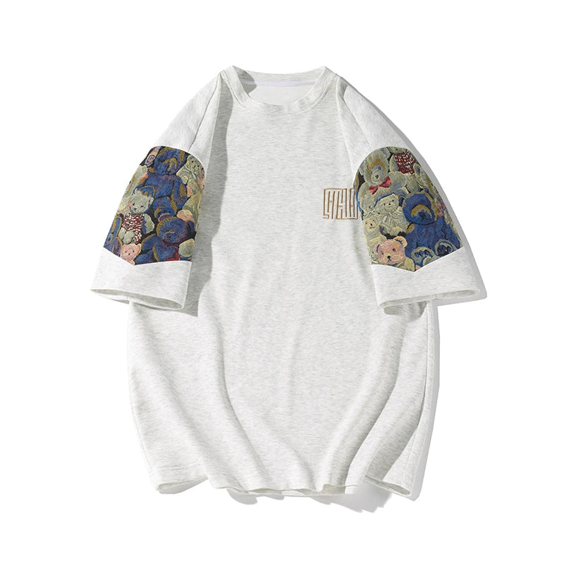 Spliced Bear Embroidered Tshirt