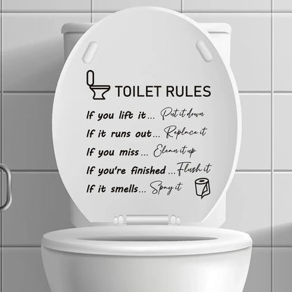 Clear Bathroom Rule Sticker