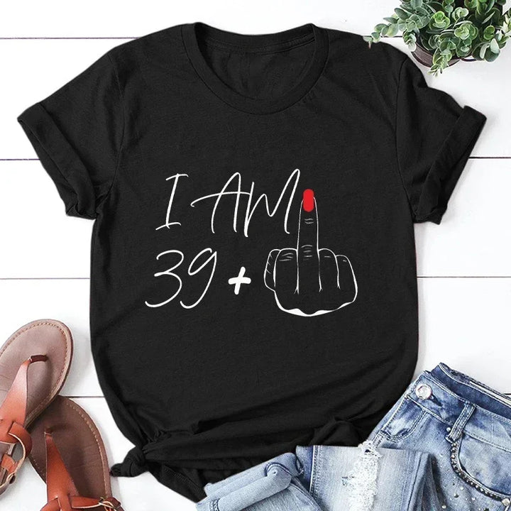 I Am 39+ Middle Finger T-Shirt