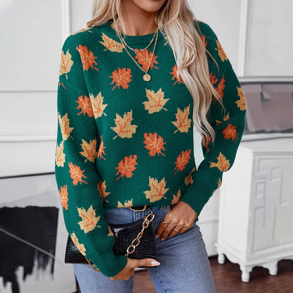 Maple Leaf Jacquard Sweater