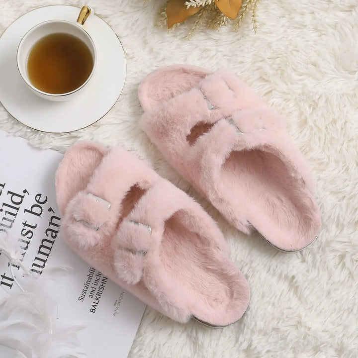 Furry Cork Slippers for Women