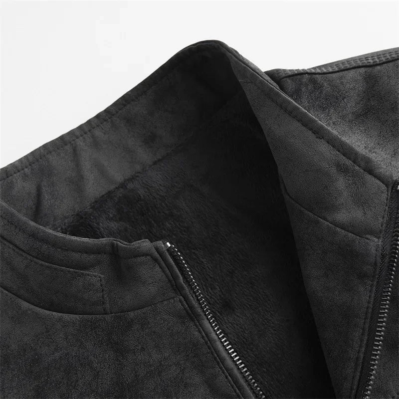 Phantom Fleece-Lined Leather Jacket