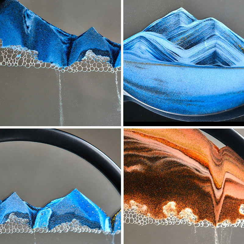 3D Moving Sand Art Picture Round Glass - District Sunday