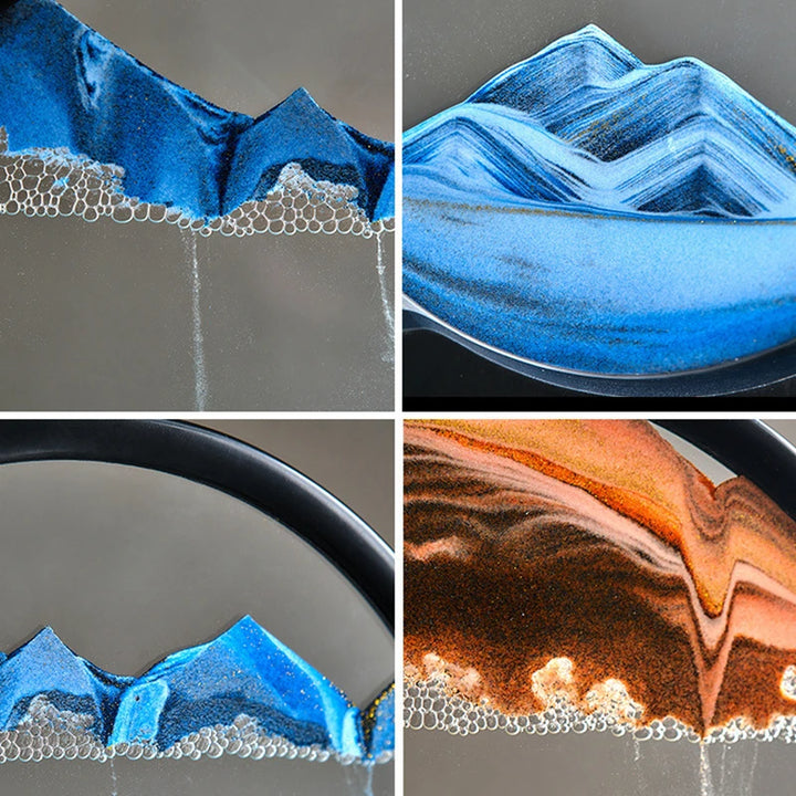 3D Moving Sand Art Picture Round Glass - District Sunday