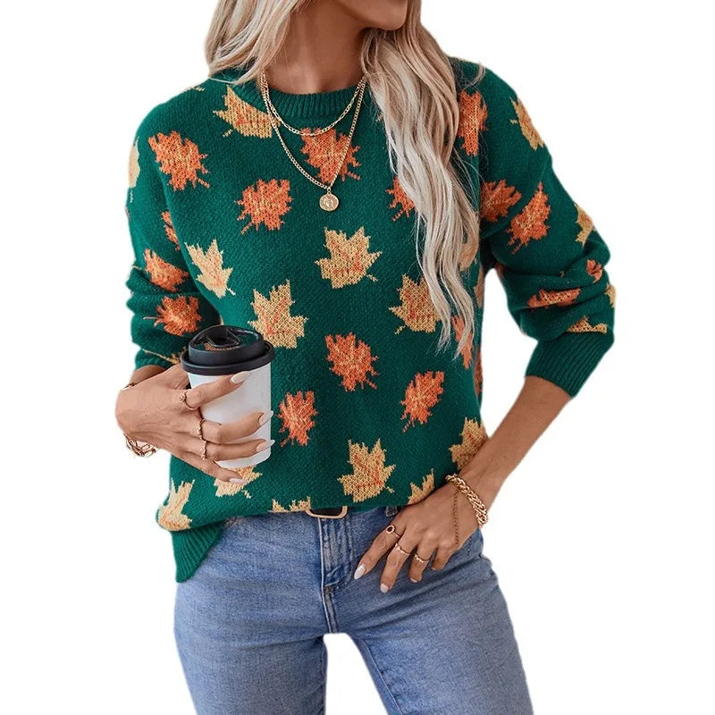 Maple Leaf Jacquard Sweater