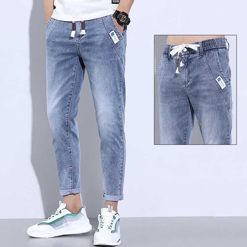 Drawstring Hip Hop Denim Pants