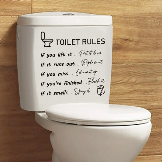 Clear Bathroom Rule Sticker