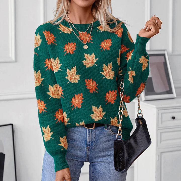 Maple Leaf Jacquard Sweater