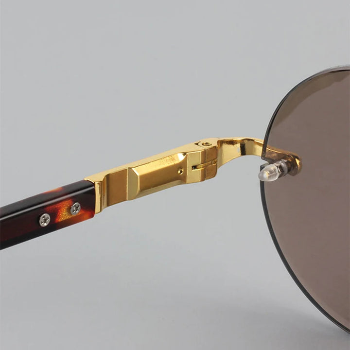 Crystal Stone Rimless Sunglasses