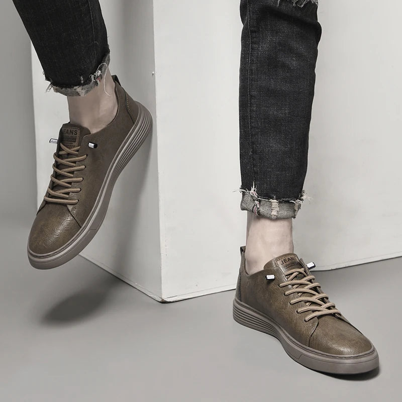 Oxfords Men Leather Sneakers