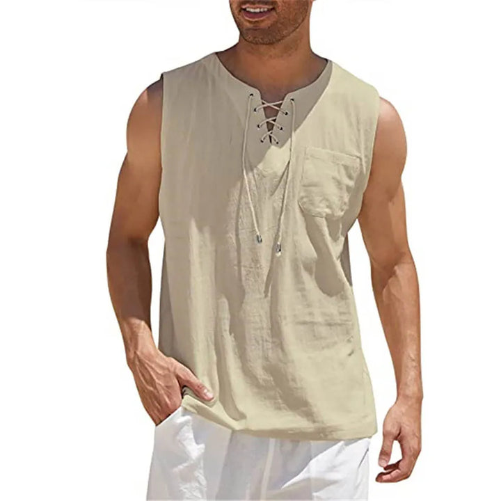 Men's Summer Linen Tank Tops - District Sunday