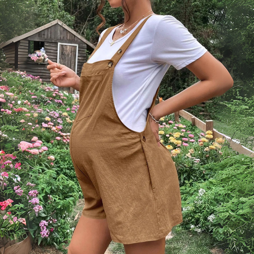 MamaFlex Linen Maternity Romper