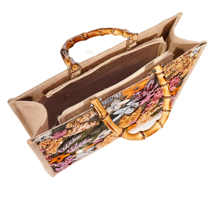 Beaded Bamboo HandBag Tote