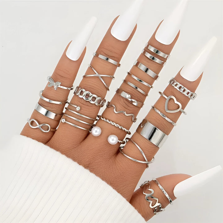 22 Pcs Set Women Vintage Rings