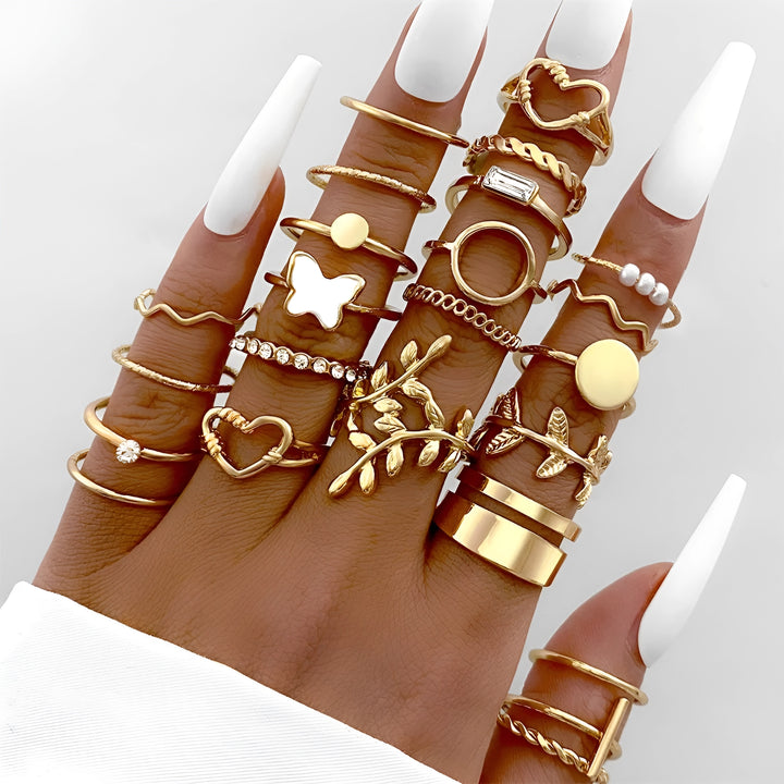 22 Pcs Set Women Vintage Rings