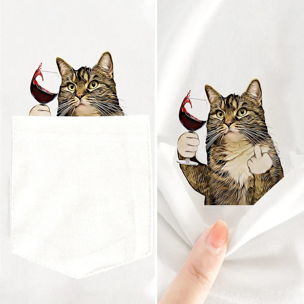 PawFlick Pocket White T-Shirts