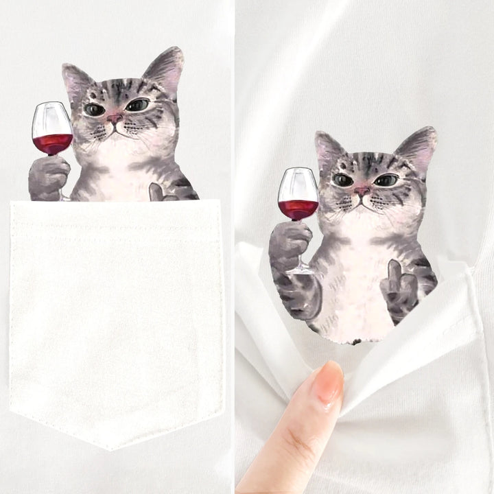 PawFlick Pocket White T-Shirts