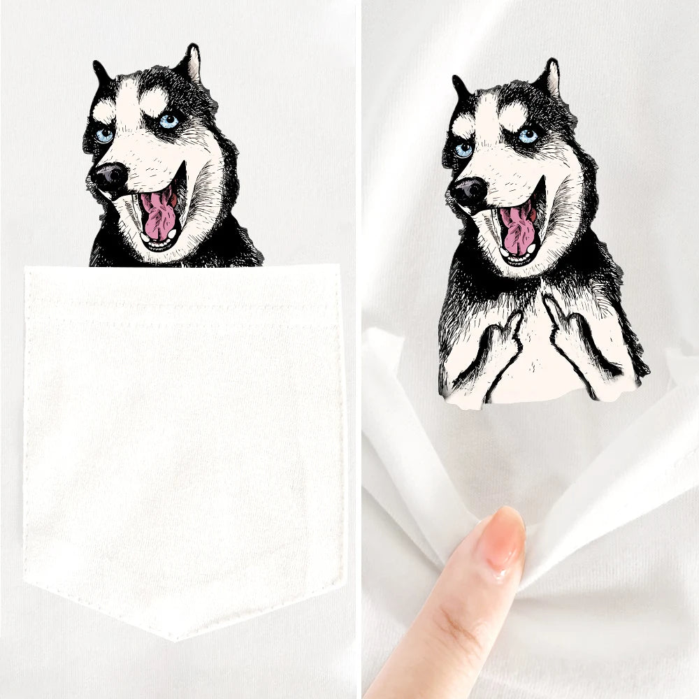 BarkFlip Pocket White T-Shirts