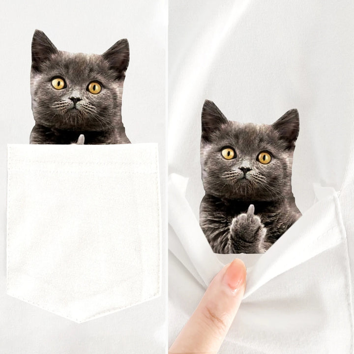 PawFlick Pocket White T-Shirts