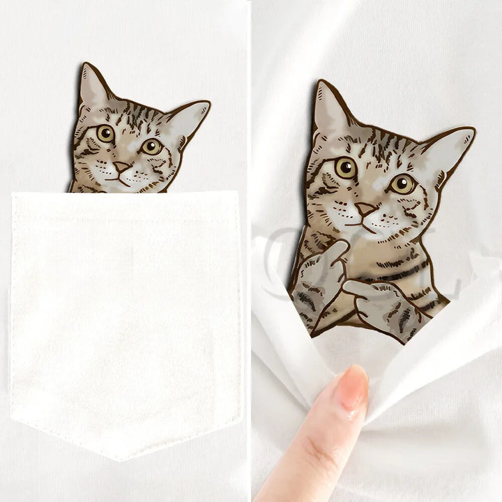 PawFlick Pocket White T-Shirts