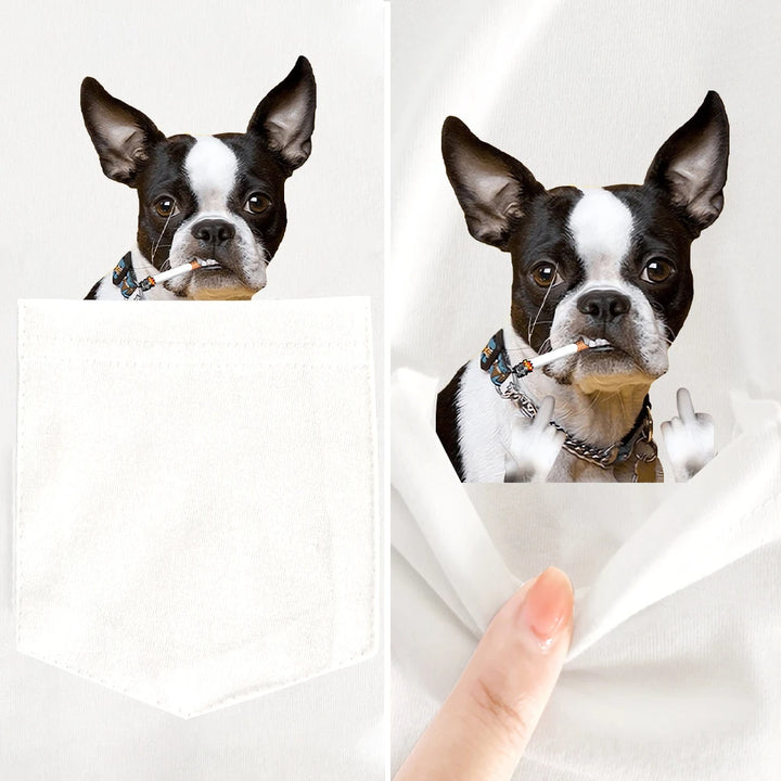 BarkFlip Pocket White T-Shirts