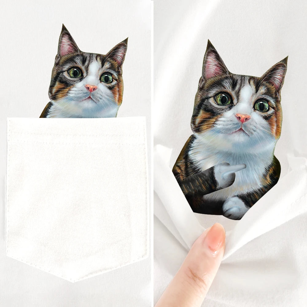 PawFlick Pocket White T-Shirts