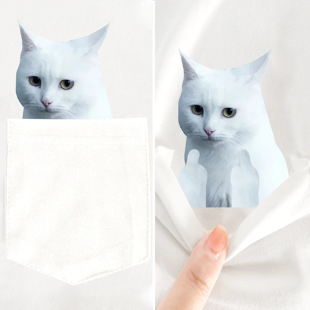 PawFlick Pocket White T-Shirts